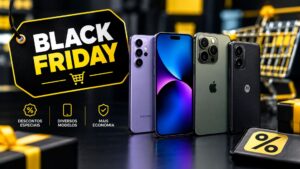 Smartphones em promoção durante a Black Friday.