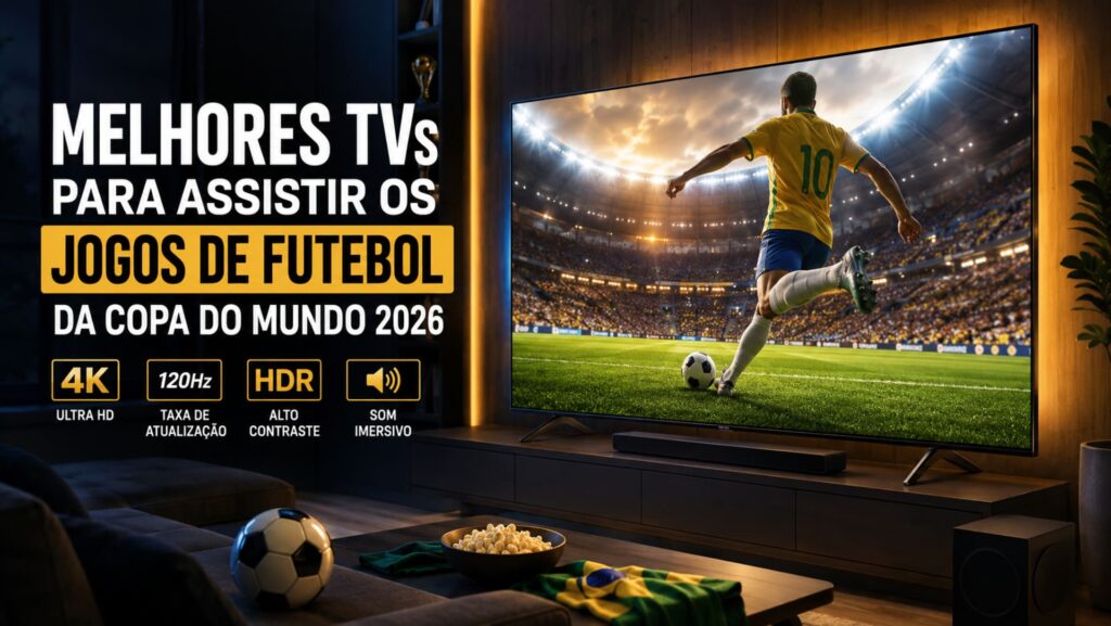 Melhores TVs para Assistir os Jogos de Futebol da Copa do Mundo 2026.