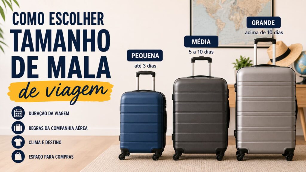 Como escolher tamanho de mala de viagem.