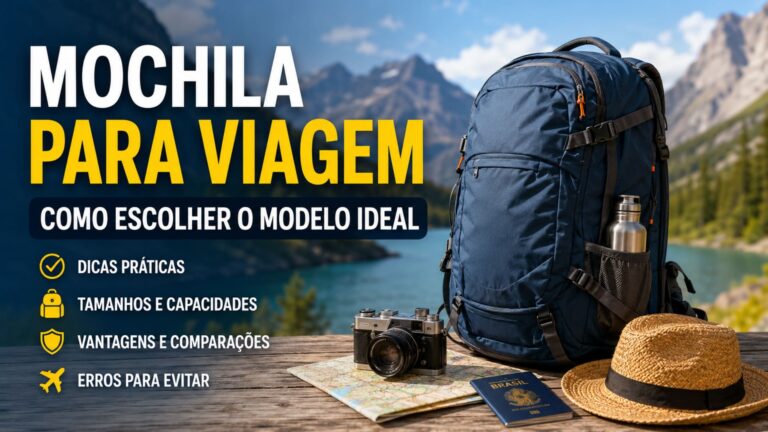 Mochila para viagem organizada pronta para embarque com roupas e acessórios.